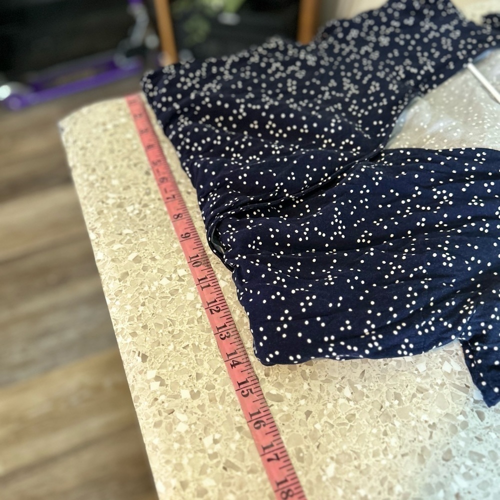 POPSUGAR medium Navy Blue Polka Dot Jumpsuit - Picture 10 of 12